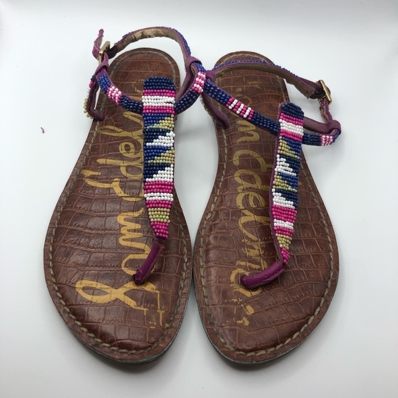 Sam Edelman Gail beaded thong sandals womens size 6 - Picture 1 of 8